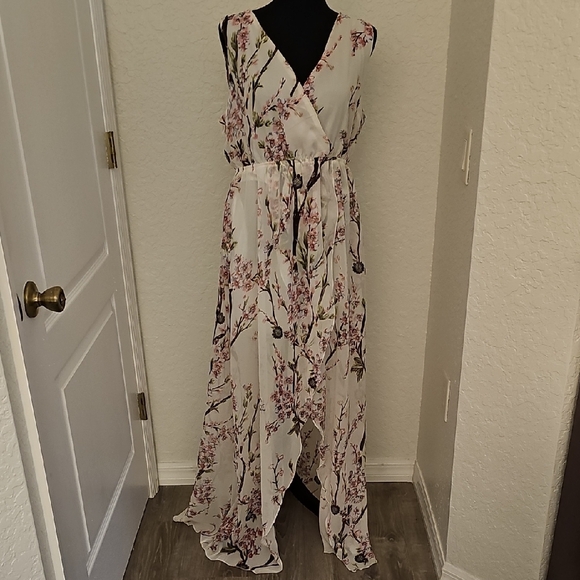 Floral Sleeveless Hi-Low Maxi Dress - Picture 3 of 17